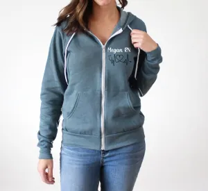 Custom Nurse Gift Hoodie Full-Zip Sweatshirt