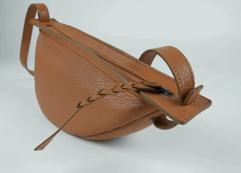 Cute Blue Leather Womens Sling Bag Shoulder Bag Crossbody Saddle Bag for Women