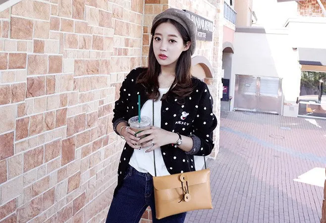 Cute LEATHER WOMEN File SHOULDER BAG Envelope Crossbody Purse FOR WOMEN