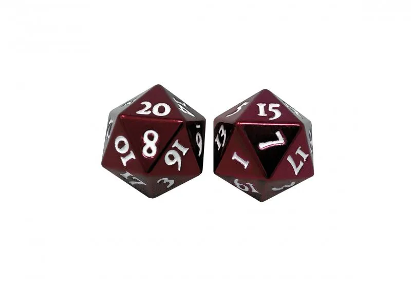 D20 Heavy Metal Dice: Red