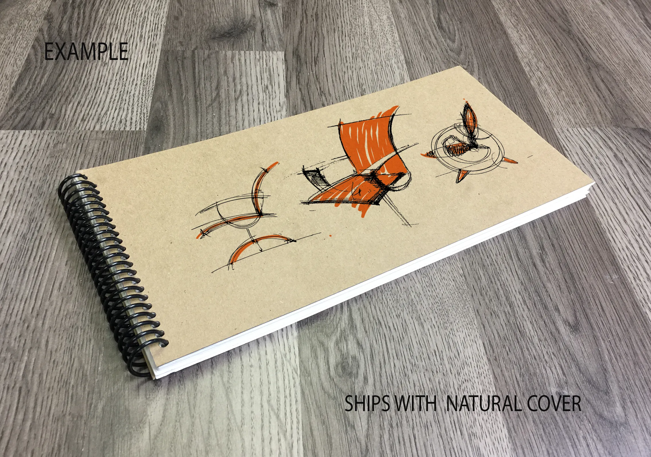Design Ideation QUICK SKETCH Sketchbook : SIMPLE SKETCH COVER. Multi-media Paper Book. (6" x 12") SB-LS