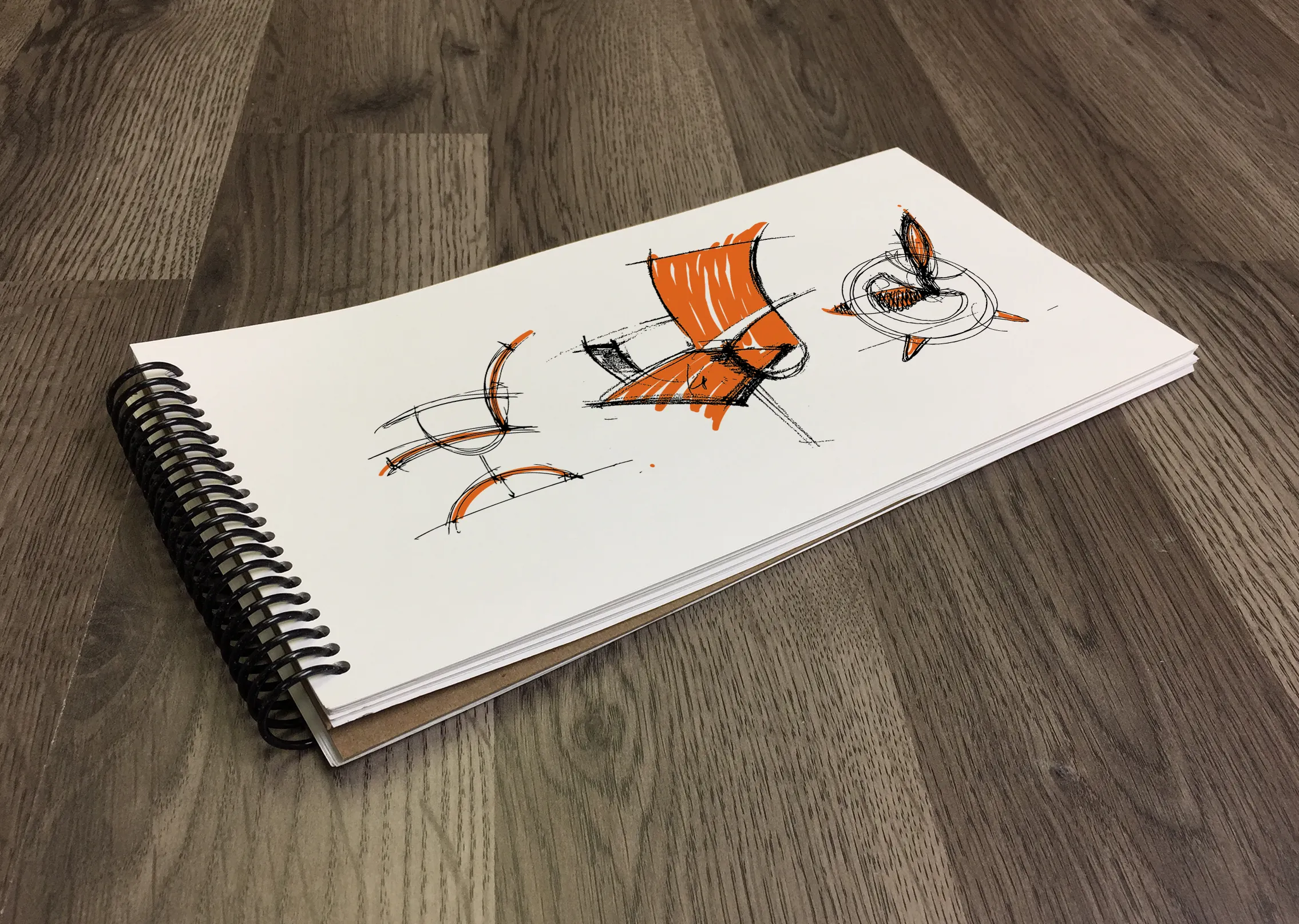 Design Ideation QUICK SKETCH Sketchbook : SIMPLE SKETCH COVER. Multi-media Paper Book. (6" x 12") SB-LS