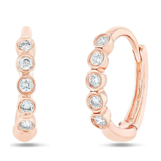 Diamond Bezel Huggies