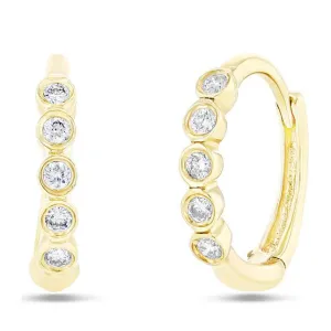 Diamond Bezel Huggies