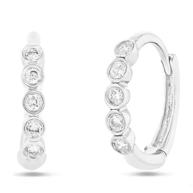 Diamond Bezel Huggies
