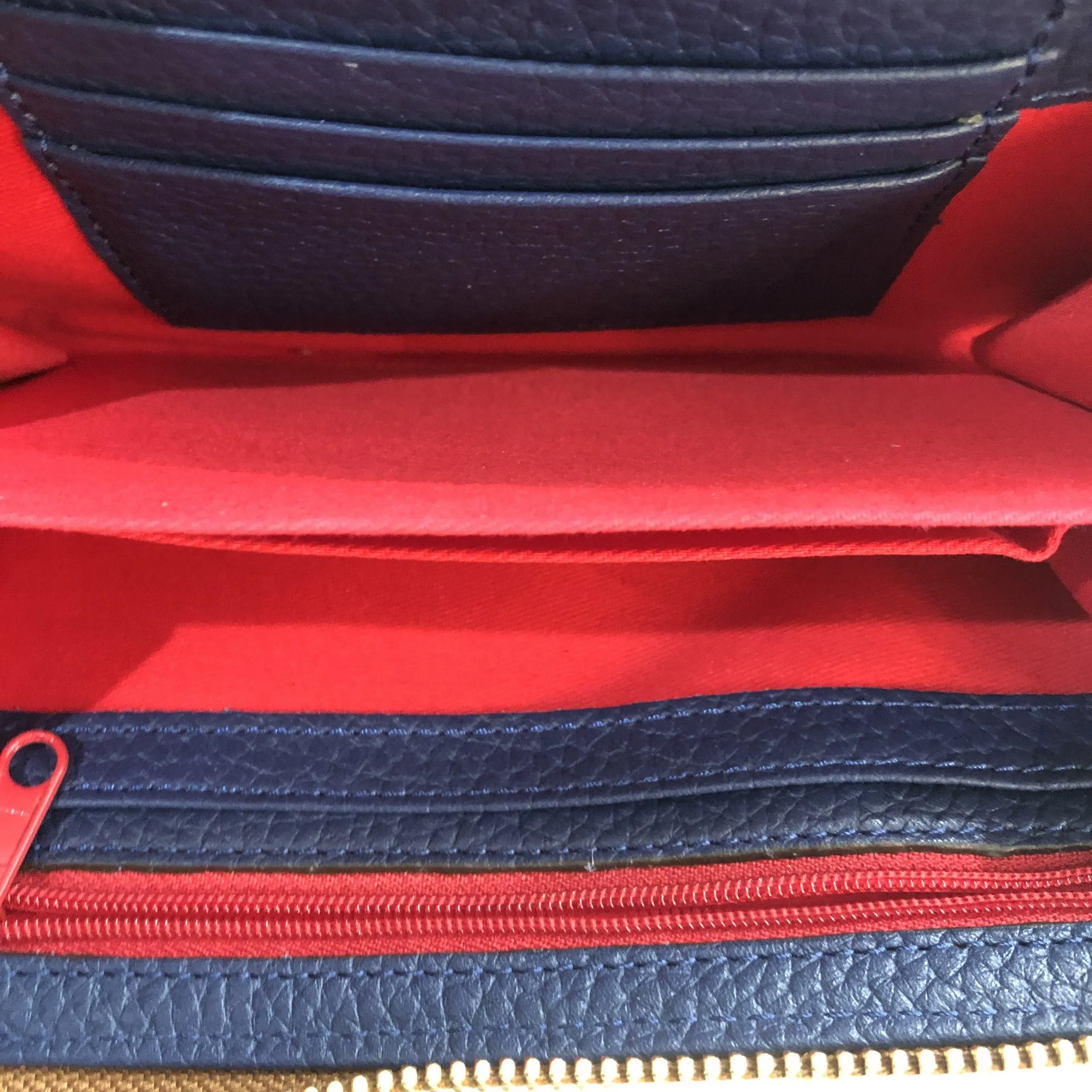 DOONEY & BOURKE Navy Pebble Grain Zip Around Phone Wristlet Wallet