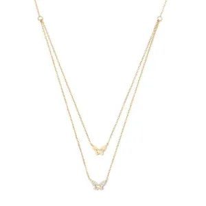 Double layer butterfly necklace