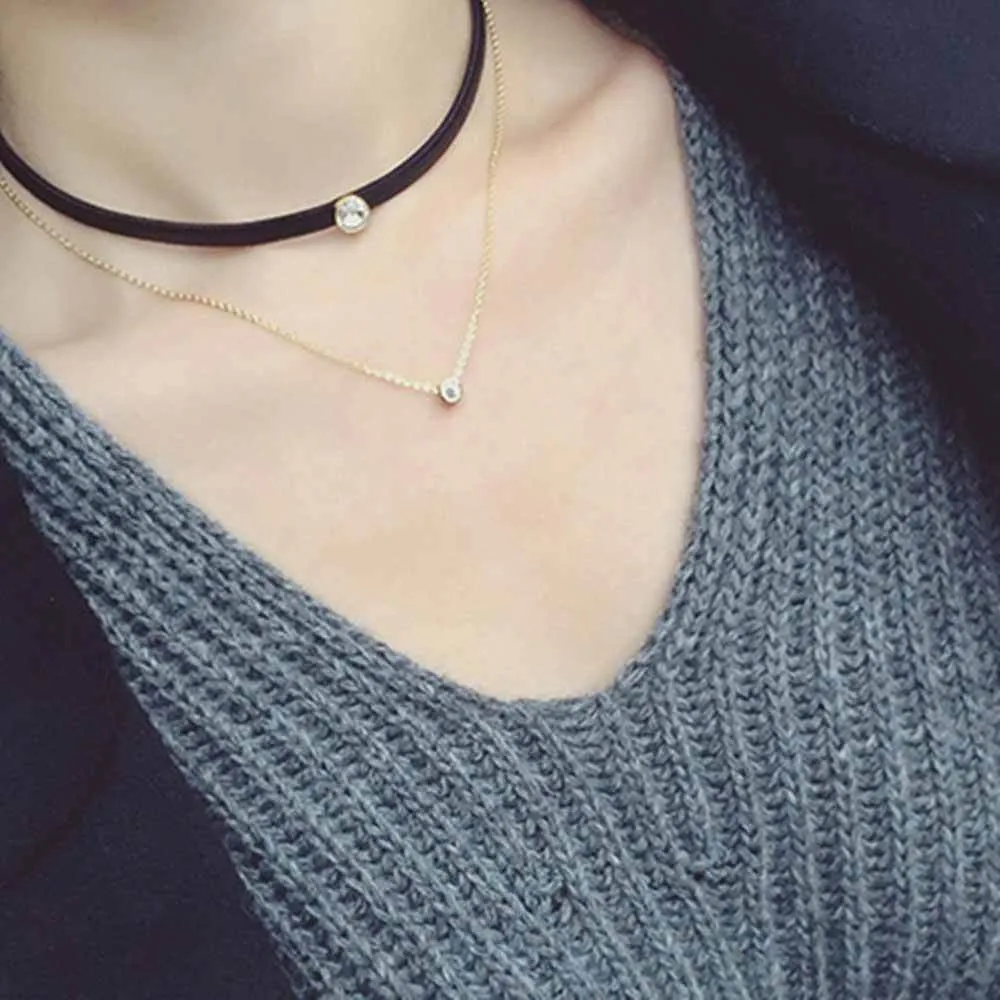Double Layer Crystal Choker