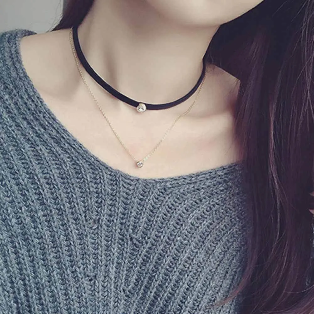 Double Layer Crystal Choker