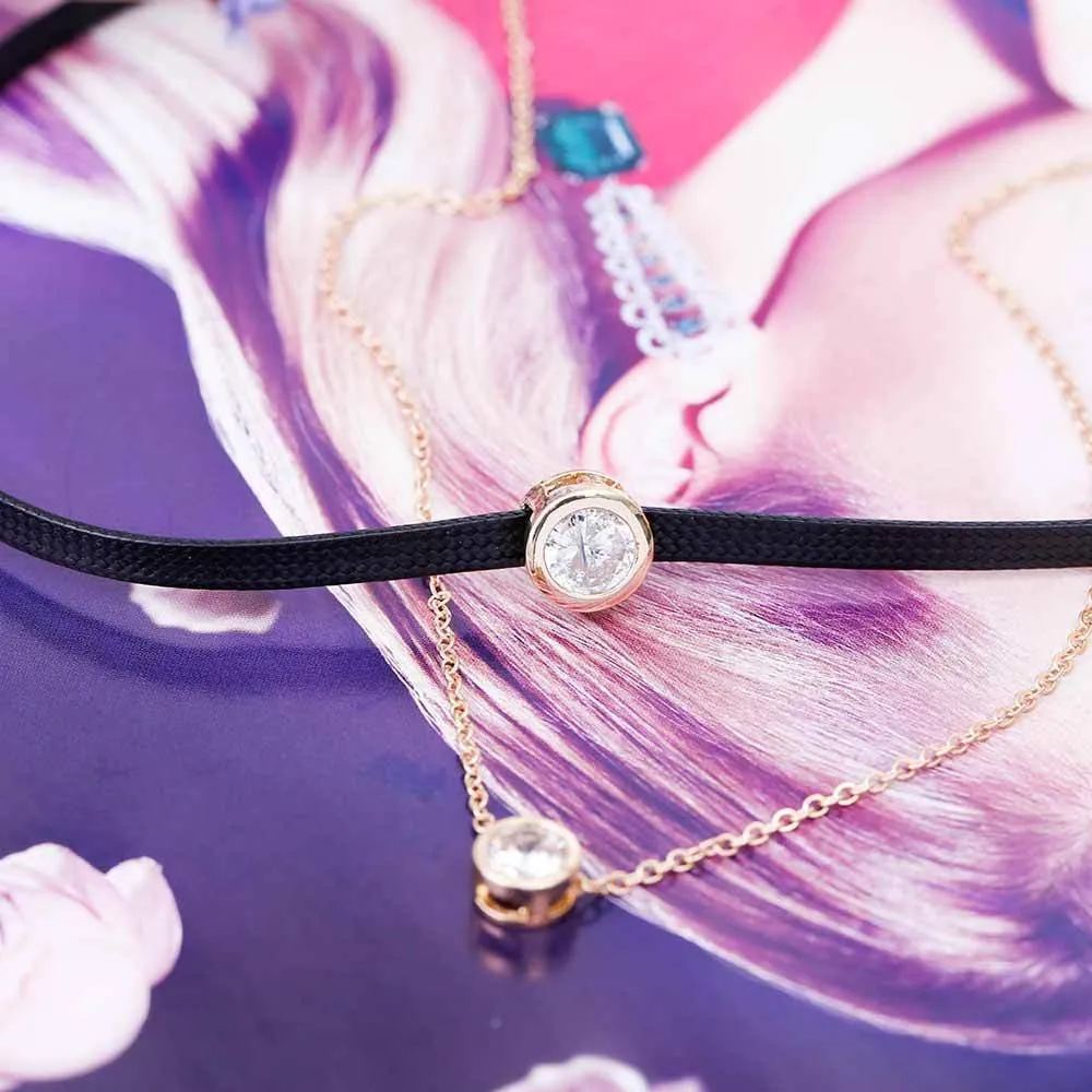 Double Layer Crystal Choker