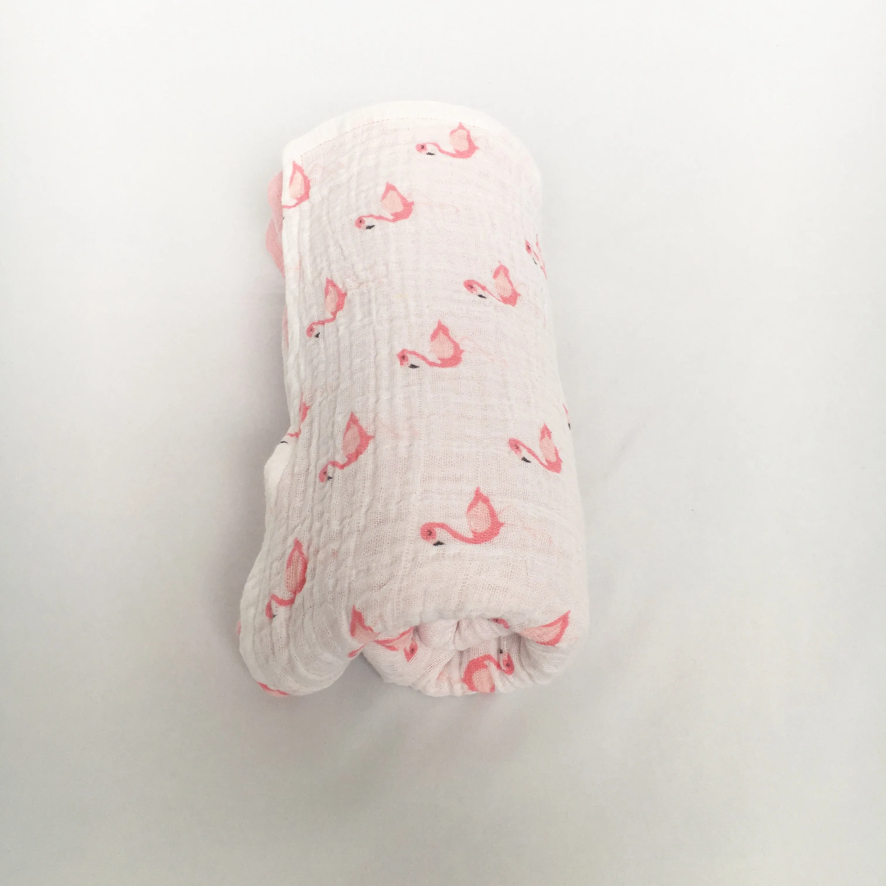Double layer Flamingo Muslin Blanket