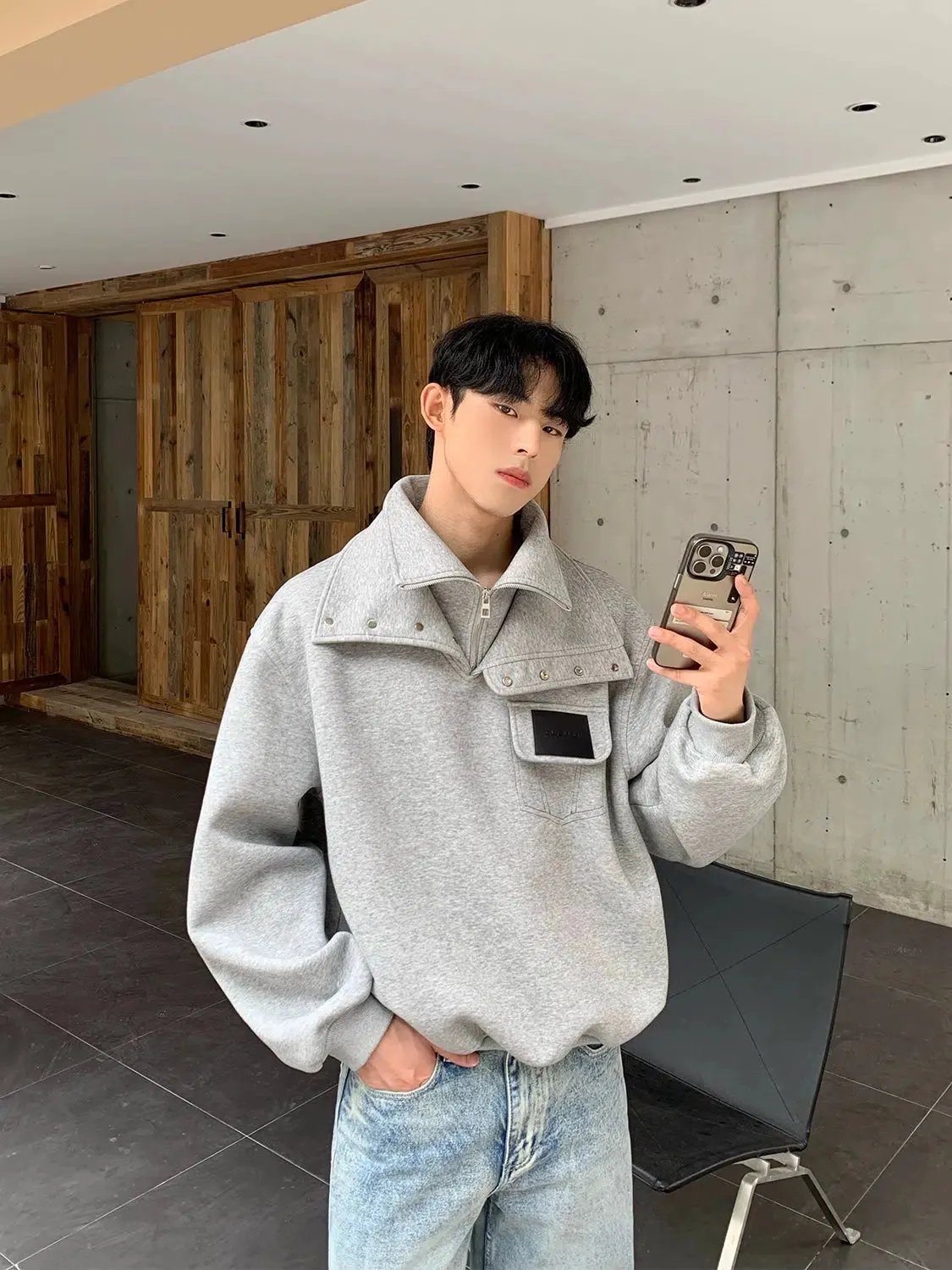 Double-layer Front Pocket Hoodie
