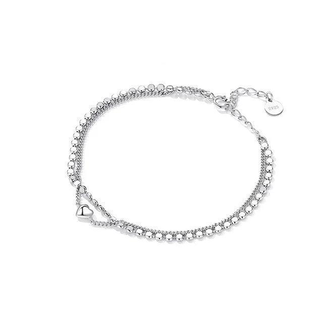 Double Layer Heart Adjustable Bracelet