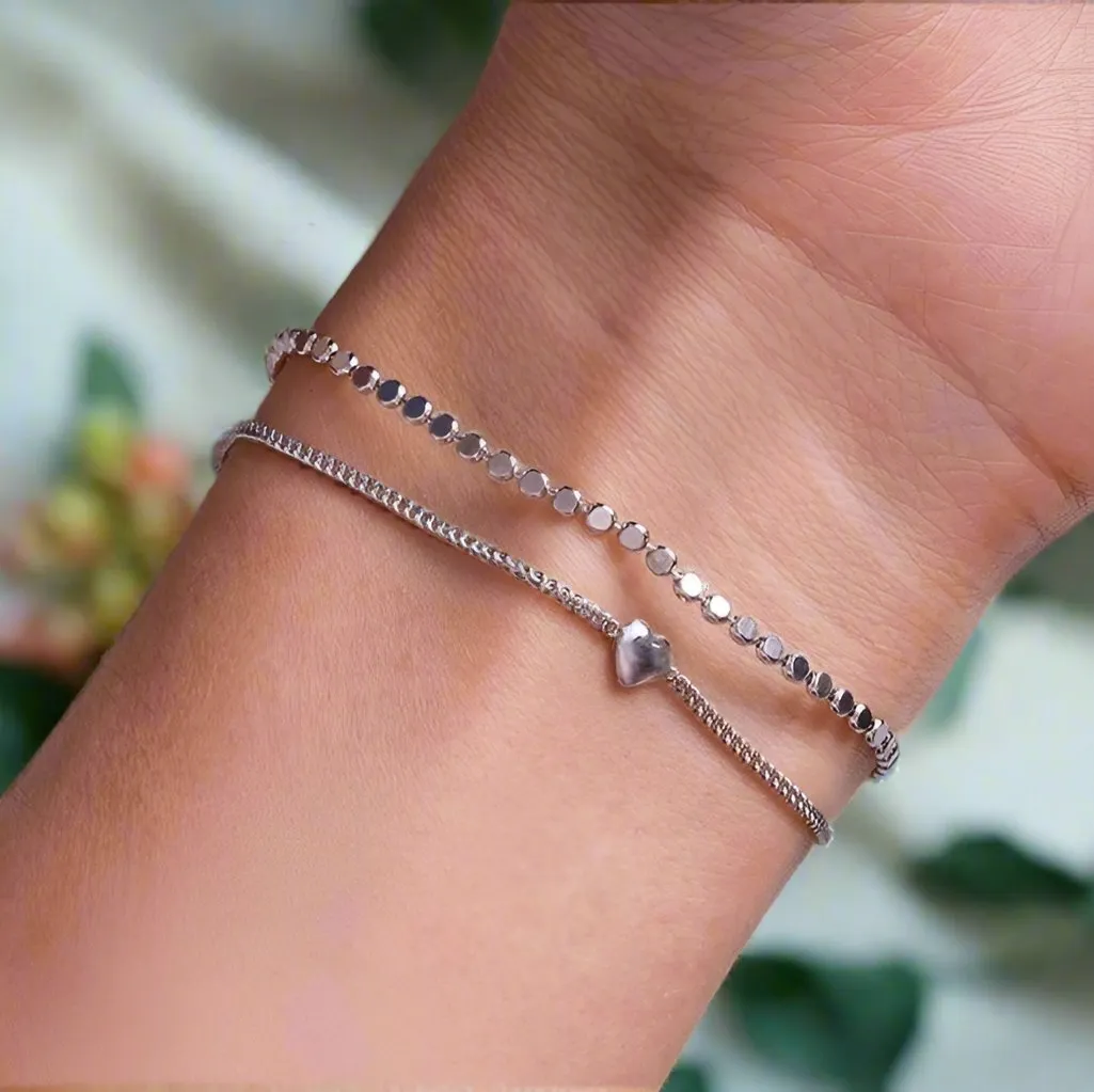 Double Layer Heart Adjustable Bracelet