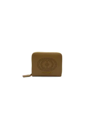 Drilled Logo Small Wallet - Beige