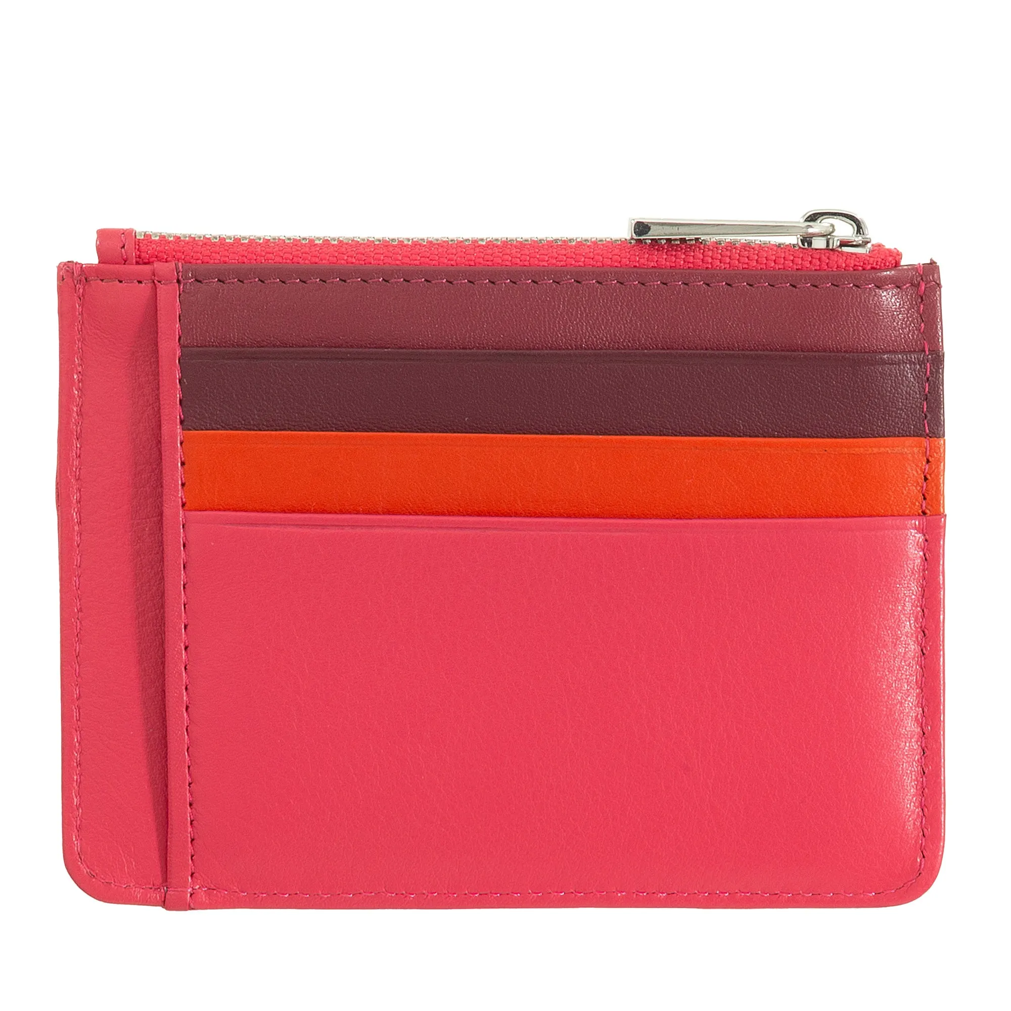 DUDU sachet Credit cards in real colorful leather wallet with zip