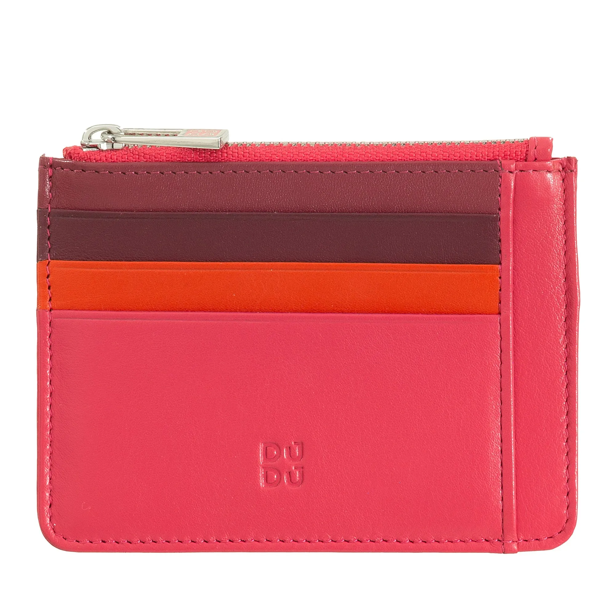 DUDU sachet Credit cards in real colorful leather wallet with zip