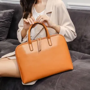 ElegancePro Women's Leather Briefcase - Stylish & Professional Organizer