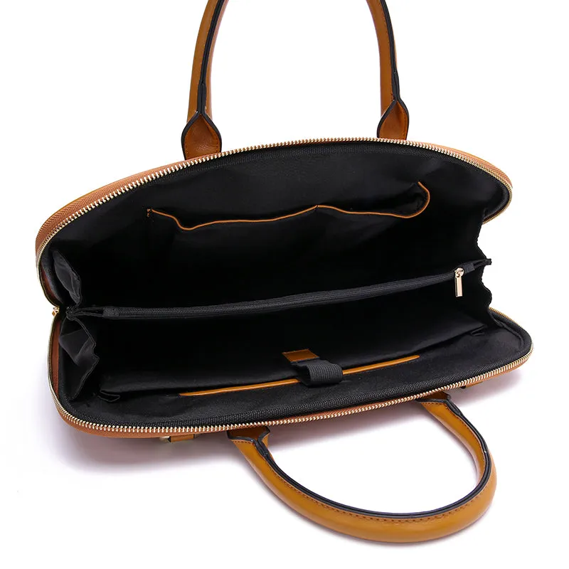 ElegancePro Women's Leather Briefcase - Stylish & Professional Organizer