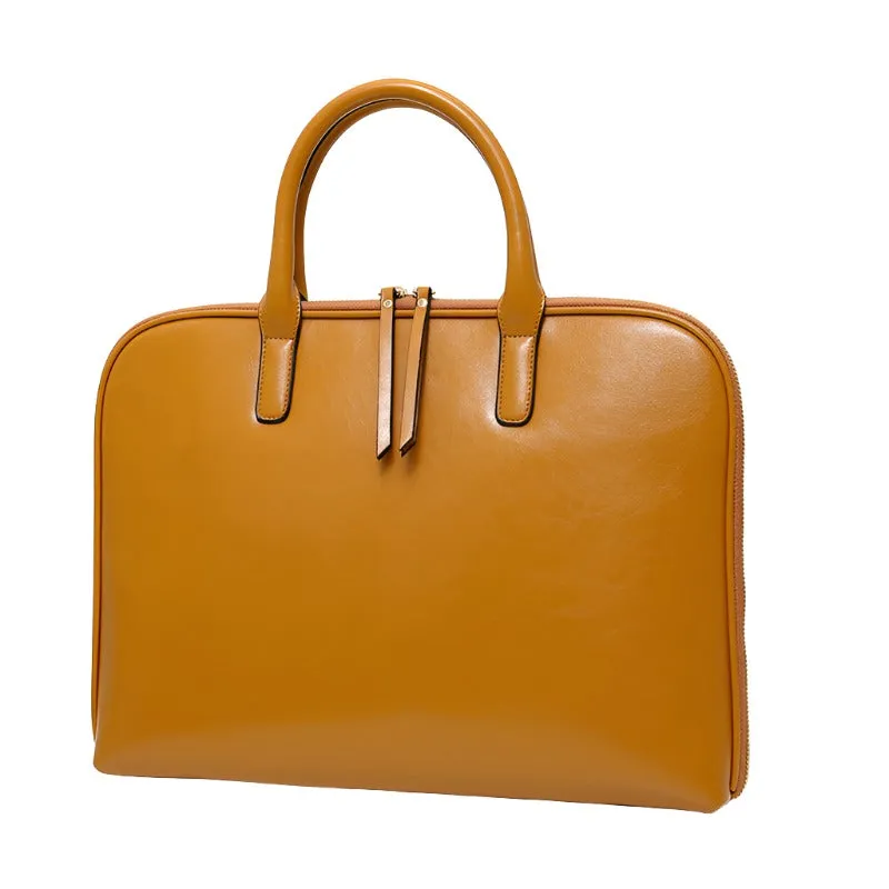 ElegancePro Women's Leather Briefcase - Stylish & Professional Organizer