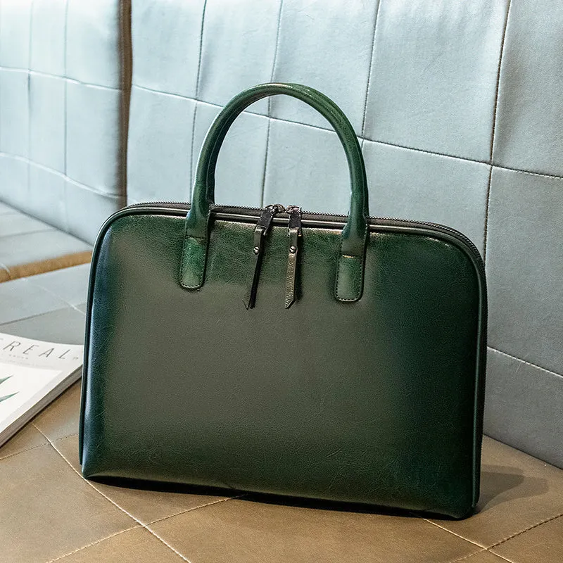 ElegancePro Women's Leather Briefcase - Stylish & Professional Organizer