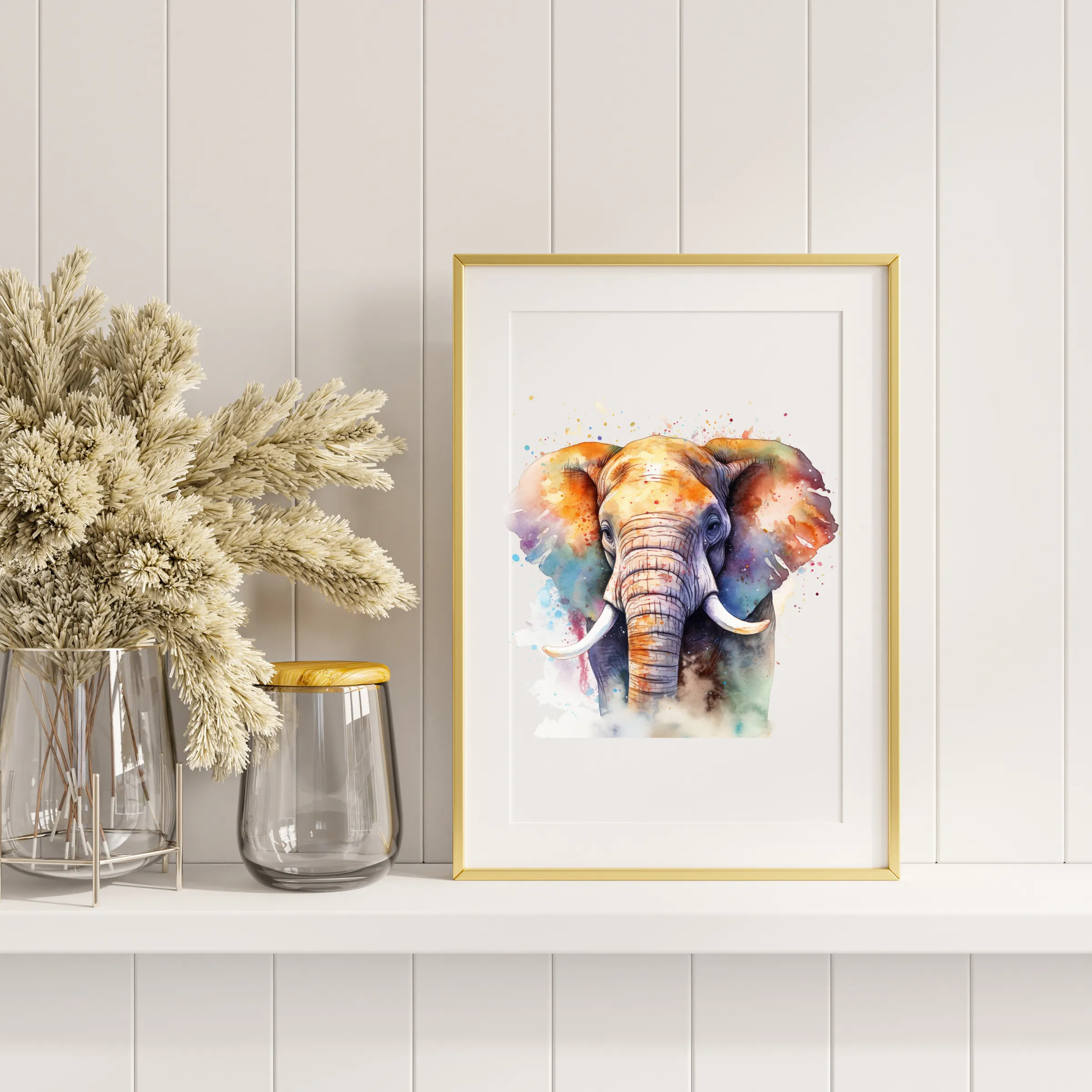 Elephant Canvas Art Printable Digital Art (36x36) ELE001
