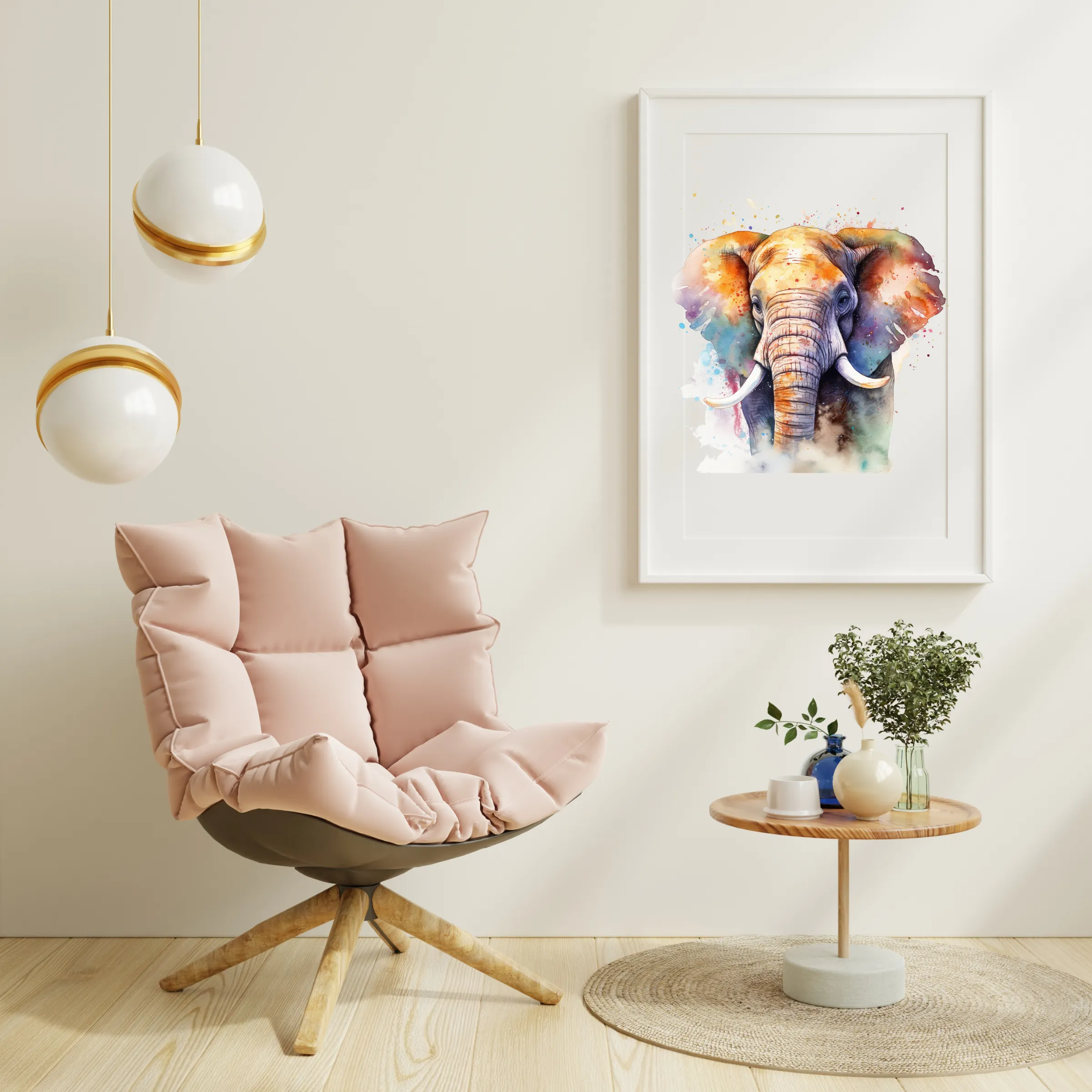 Elephant Canvas Art Printable Digital Art (36x36) ELE001