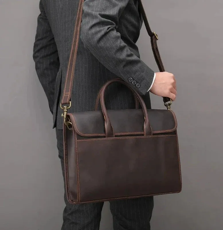 Emissary Sleek Leather Briefcase - Professional & Elegant