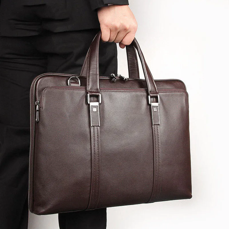 Equinox Classic Leather Briefcase - Timeless Business Elegance