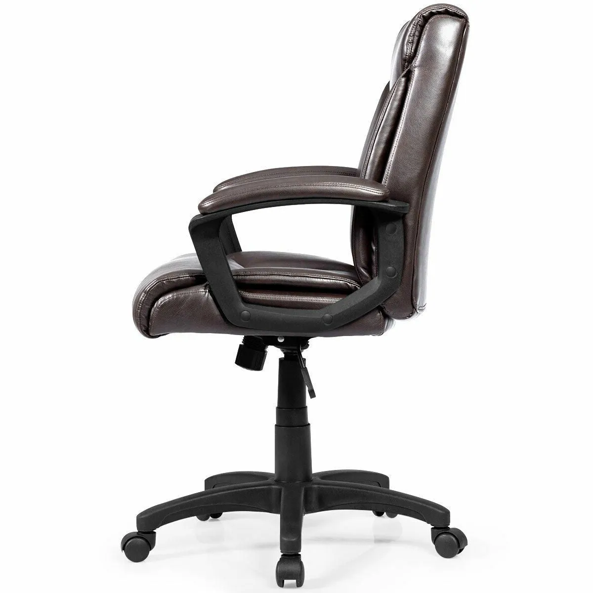 Ergonomic Brown Faux Leather Executive Office Chair