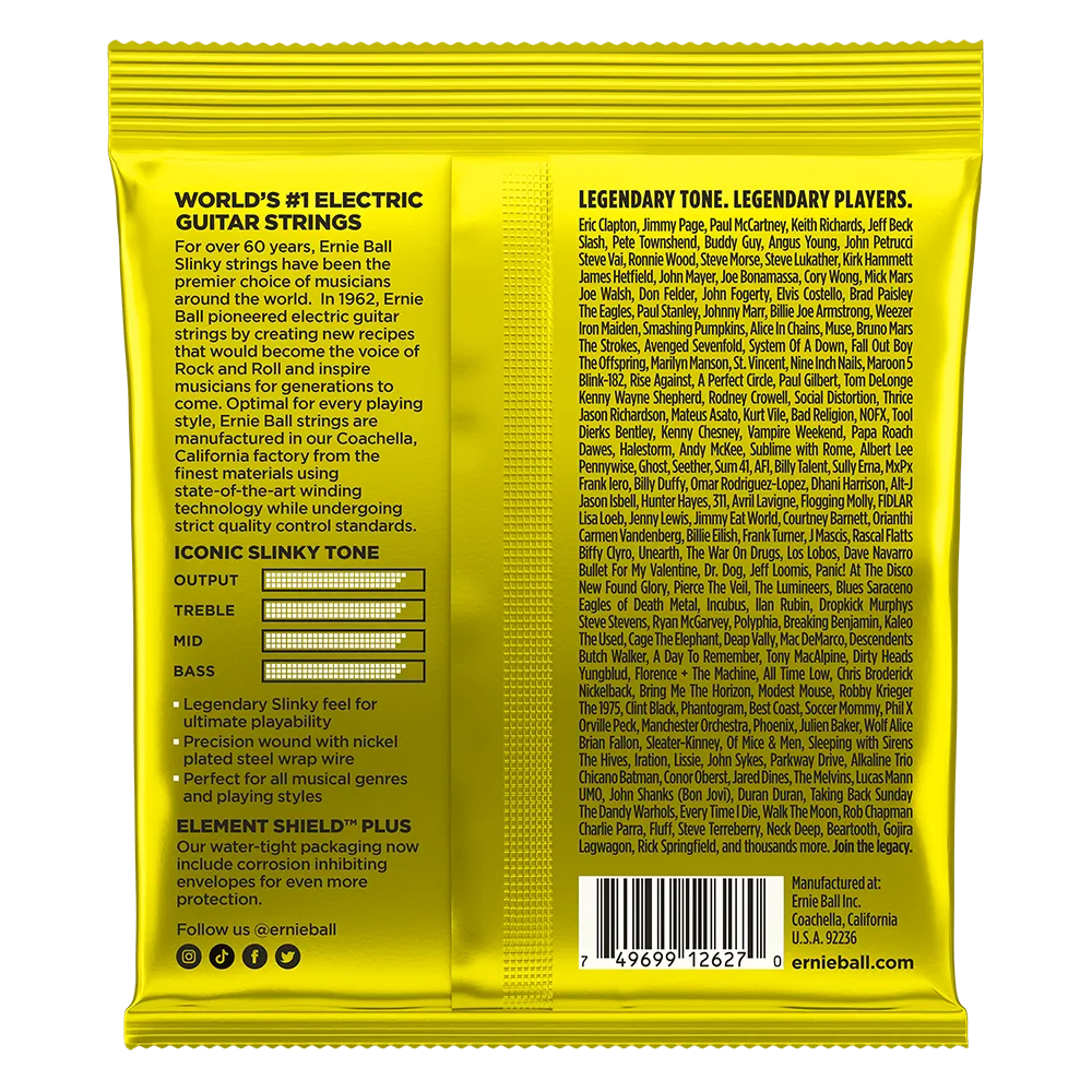 Ernie Ball Beefy Slinky Nickel Wound Electric Guitar Strings, 11-54 Gauge