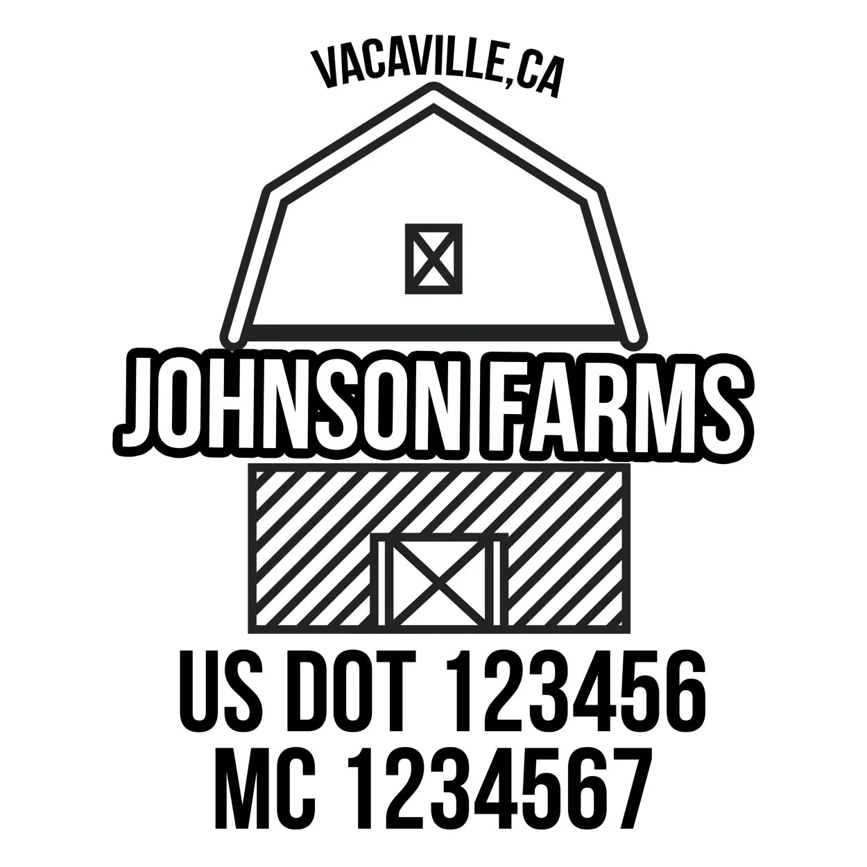 Farm Company Name Truck Decal (USDOT), 2 Pack