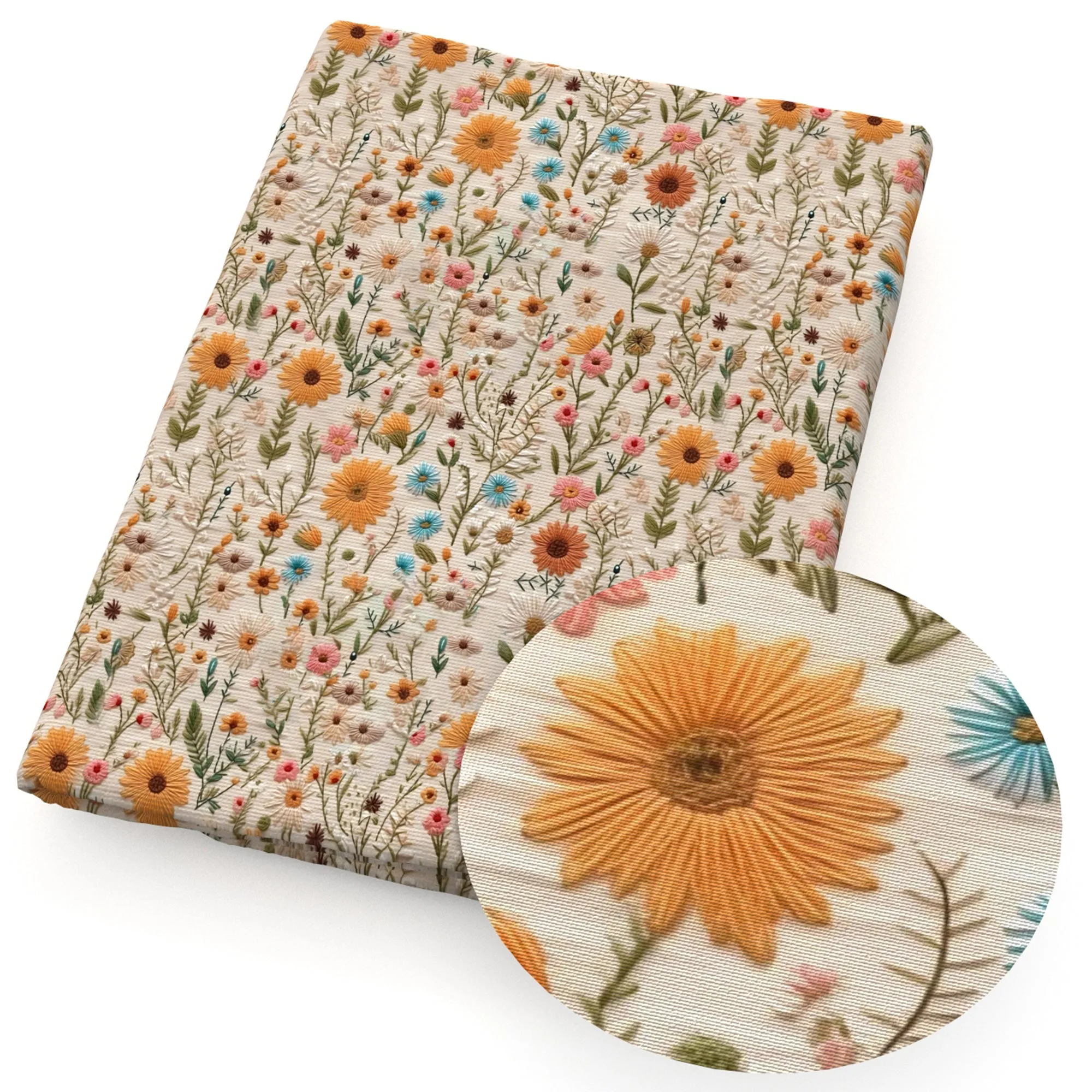 faux embroidery fabric
