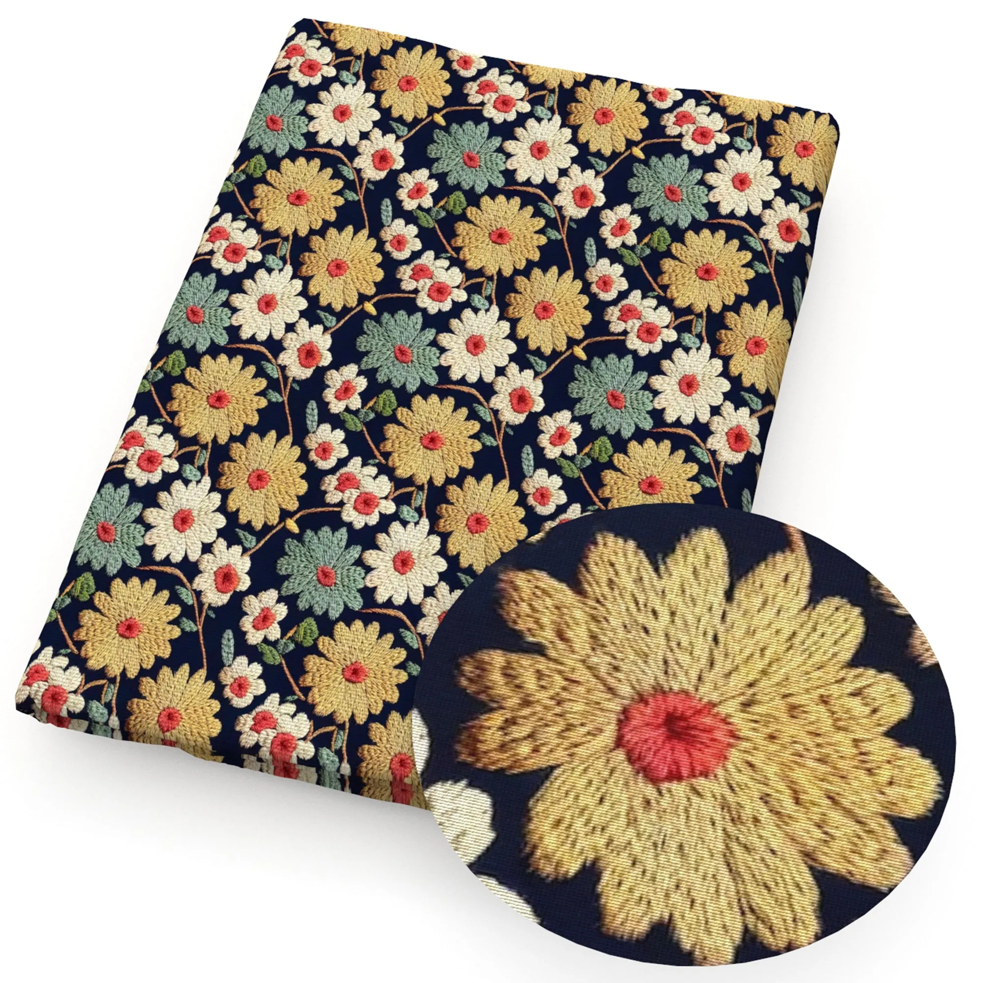faux embroidery fabric