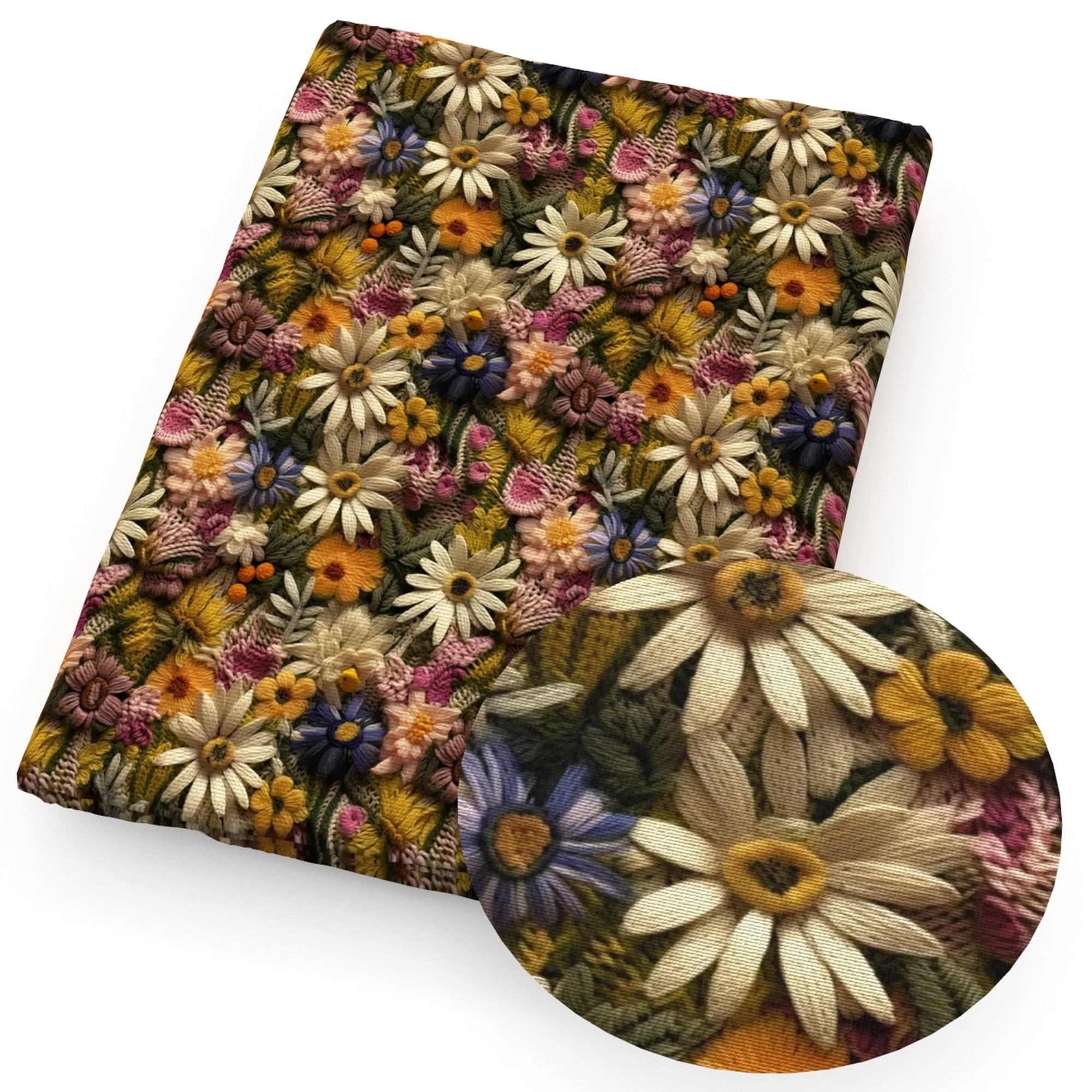 faux embroidery fabric