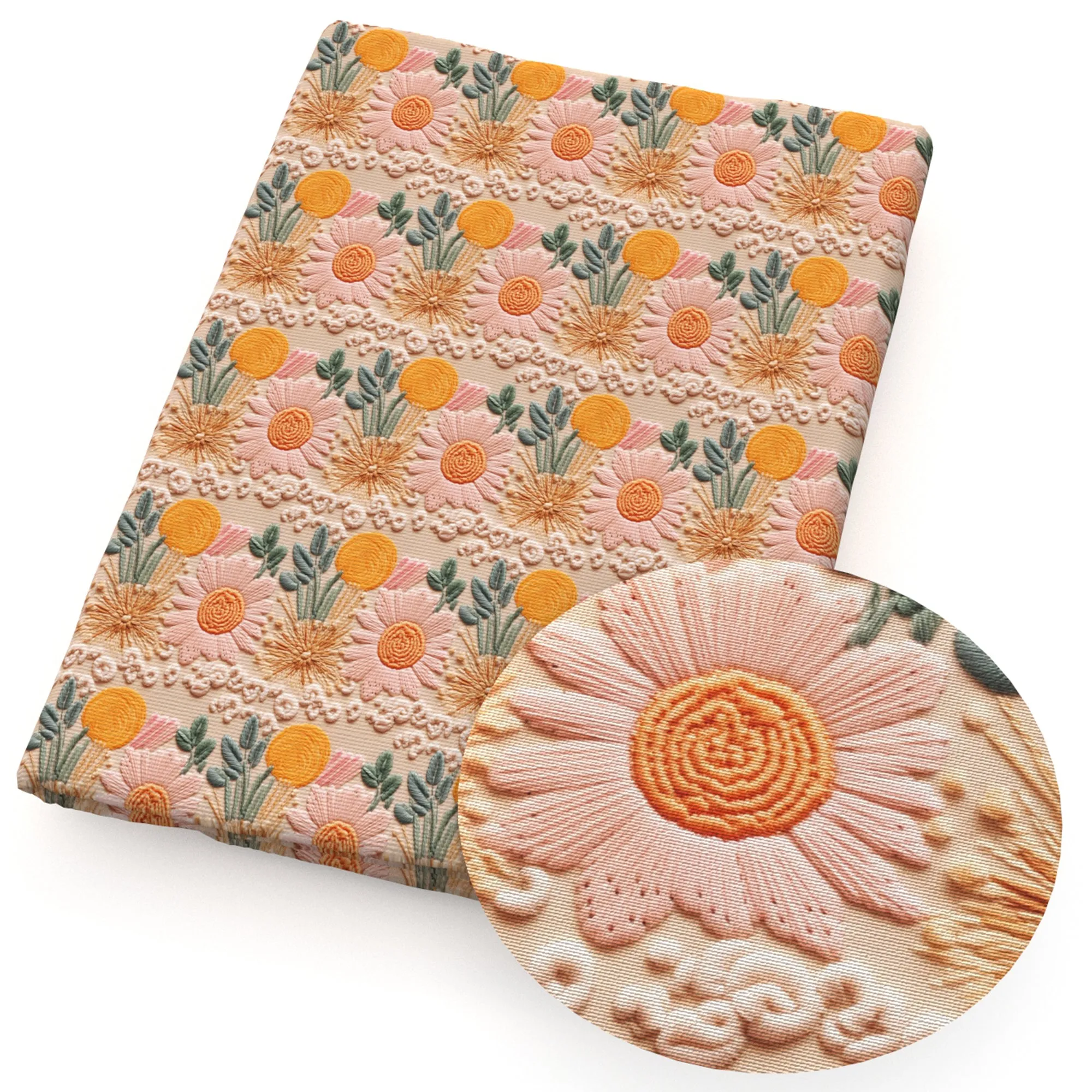 faux embroidery fabric