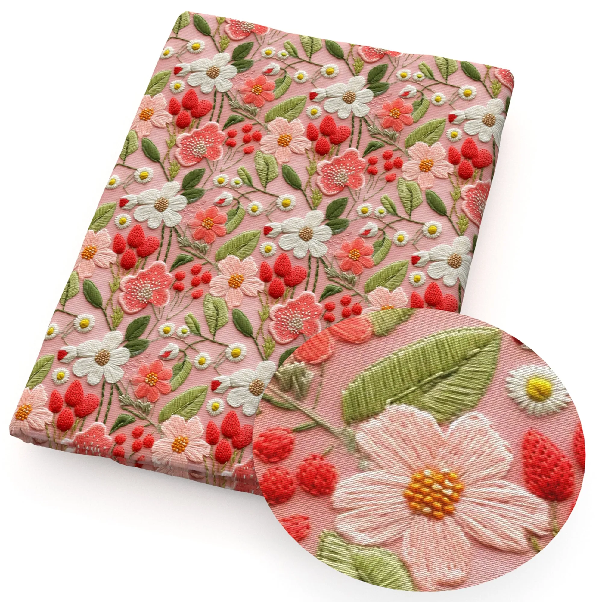 faux embroidery fabric