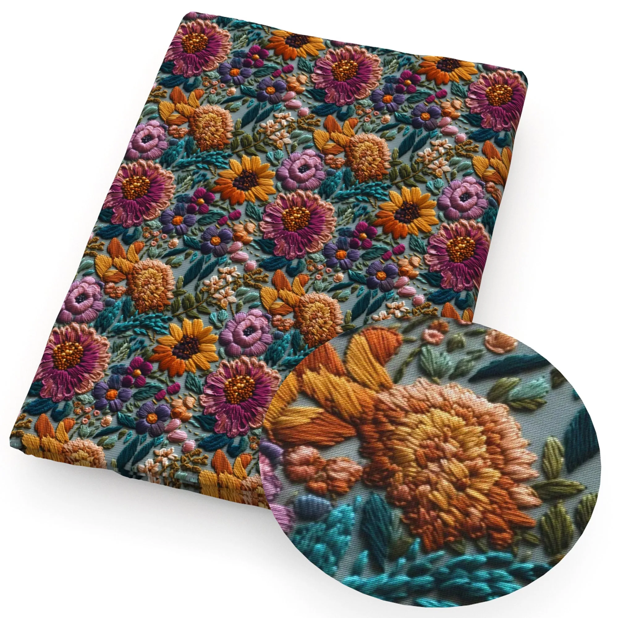 faux embroidery fabric