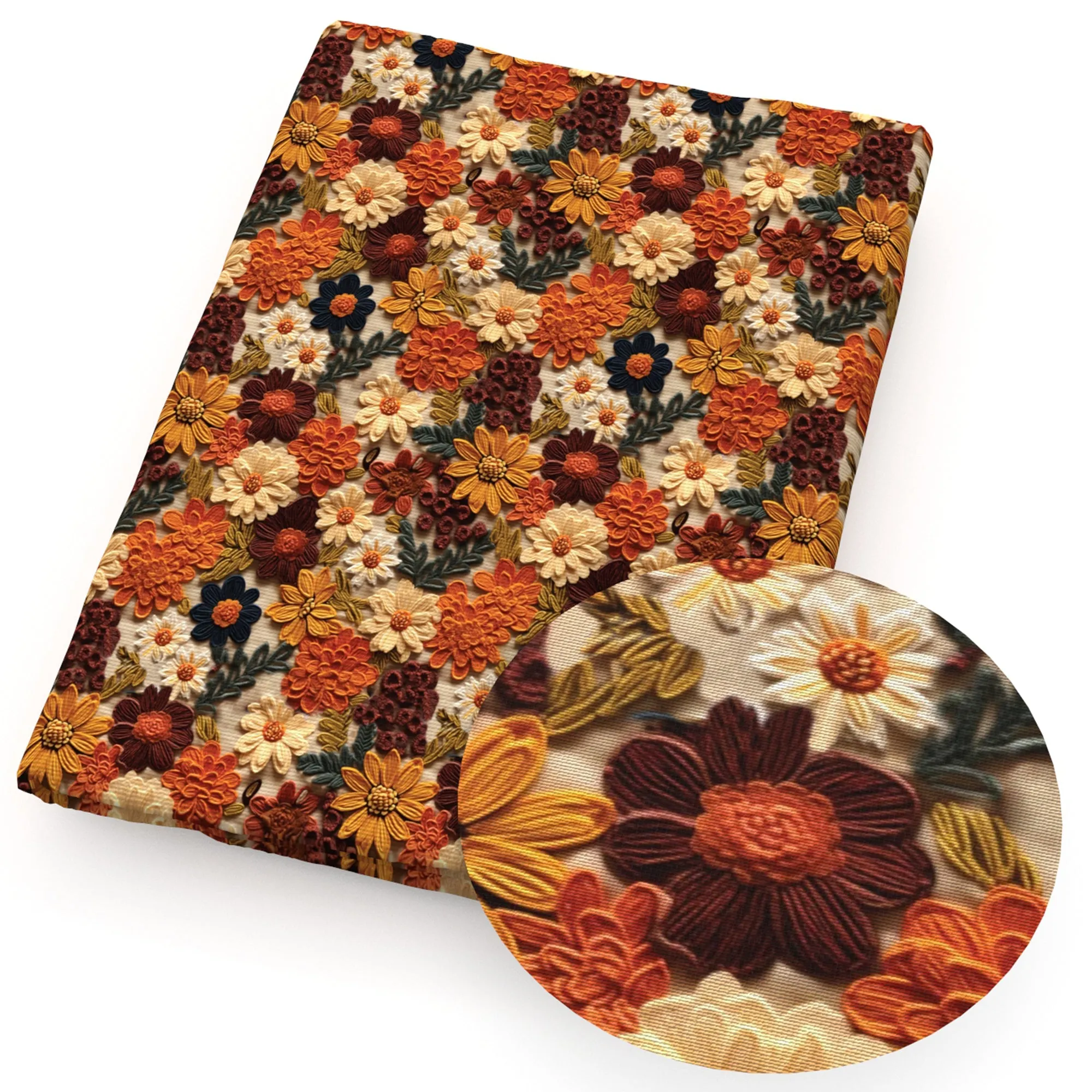 faux embroidery fabric