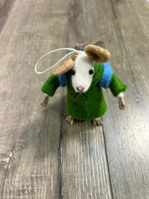 Felt Hanging Mouse With Backpack