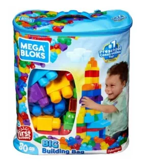 Fisher Price Mega Bloks First Builders 80Pce Pieces Big Building Bag Blocks Kids