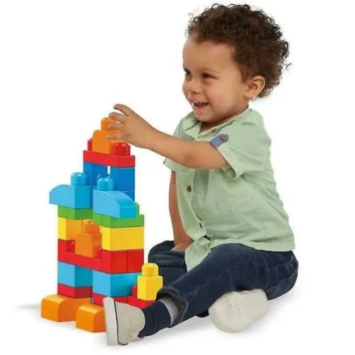 Fisher Price Mega Bloks First Builders 80Pce Pieces Big Building Bag Blocks Kids