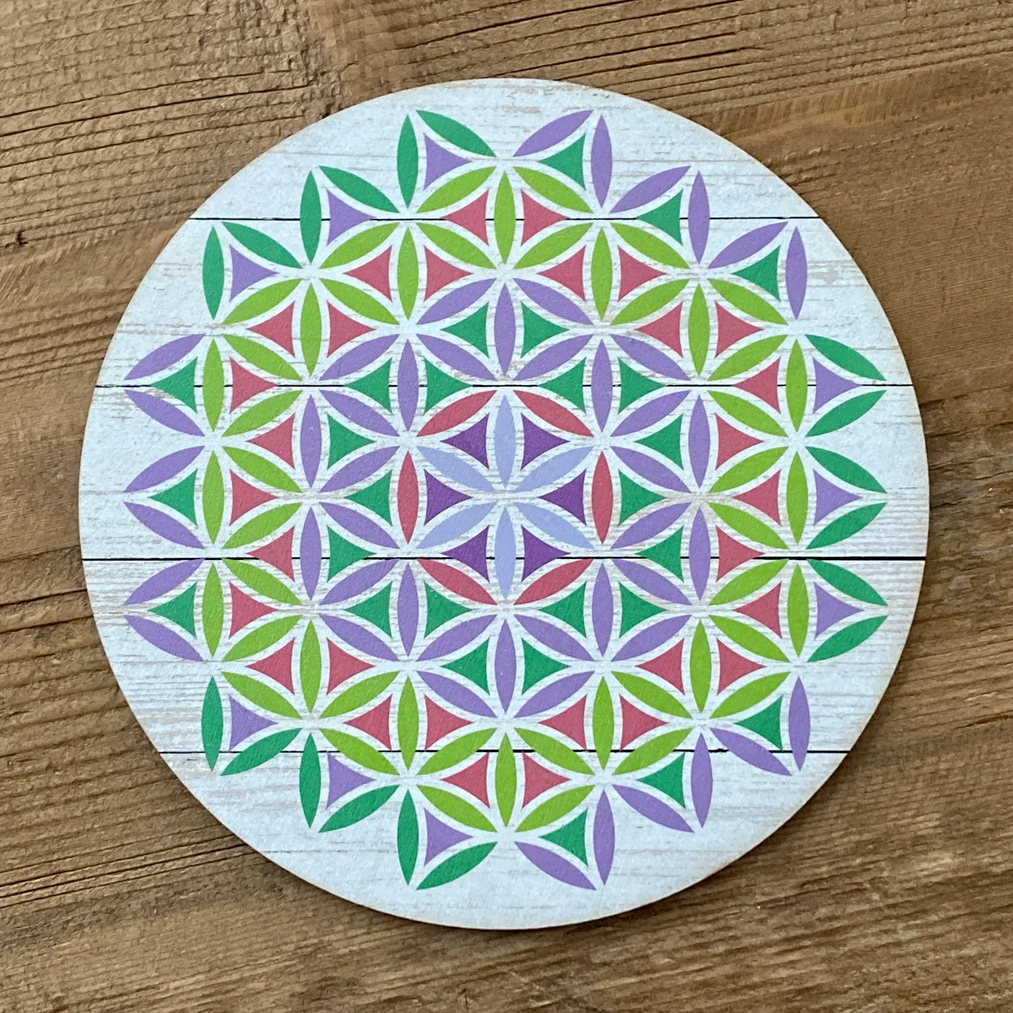 Flower of Life Colorful Crystal Grid Base / Plaque FB1652