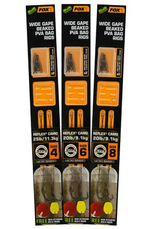 Fox Edges Wide Gape Beaked PVA Ready Rigs - 25lb