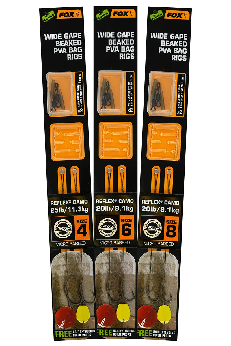 Fox Edges Wide Gape Beaked PVA Ready Rigs - 25lb