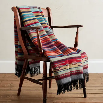 Fringed Chimayo Throw by Pendleton, Garnet