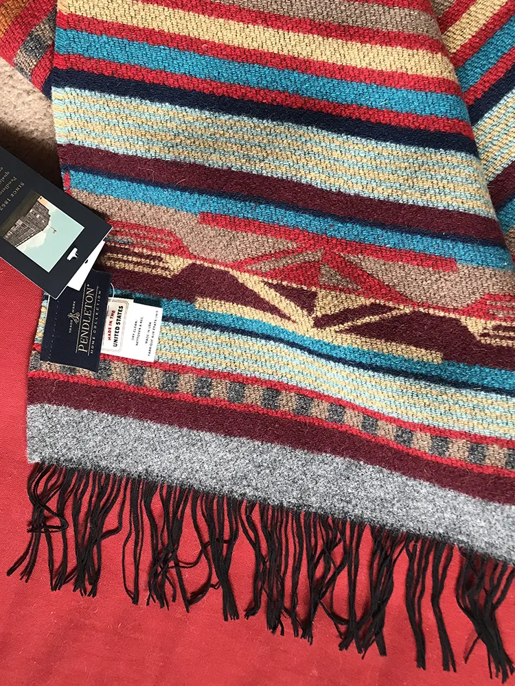 Fringed Chimayo Throw by Pendleton, Garnet