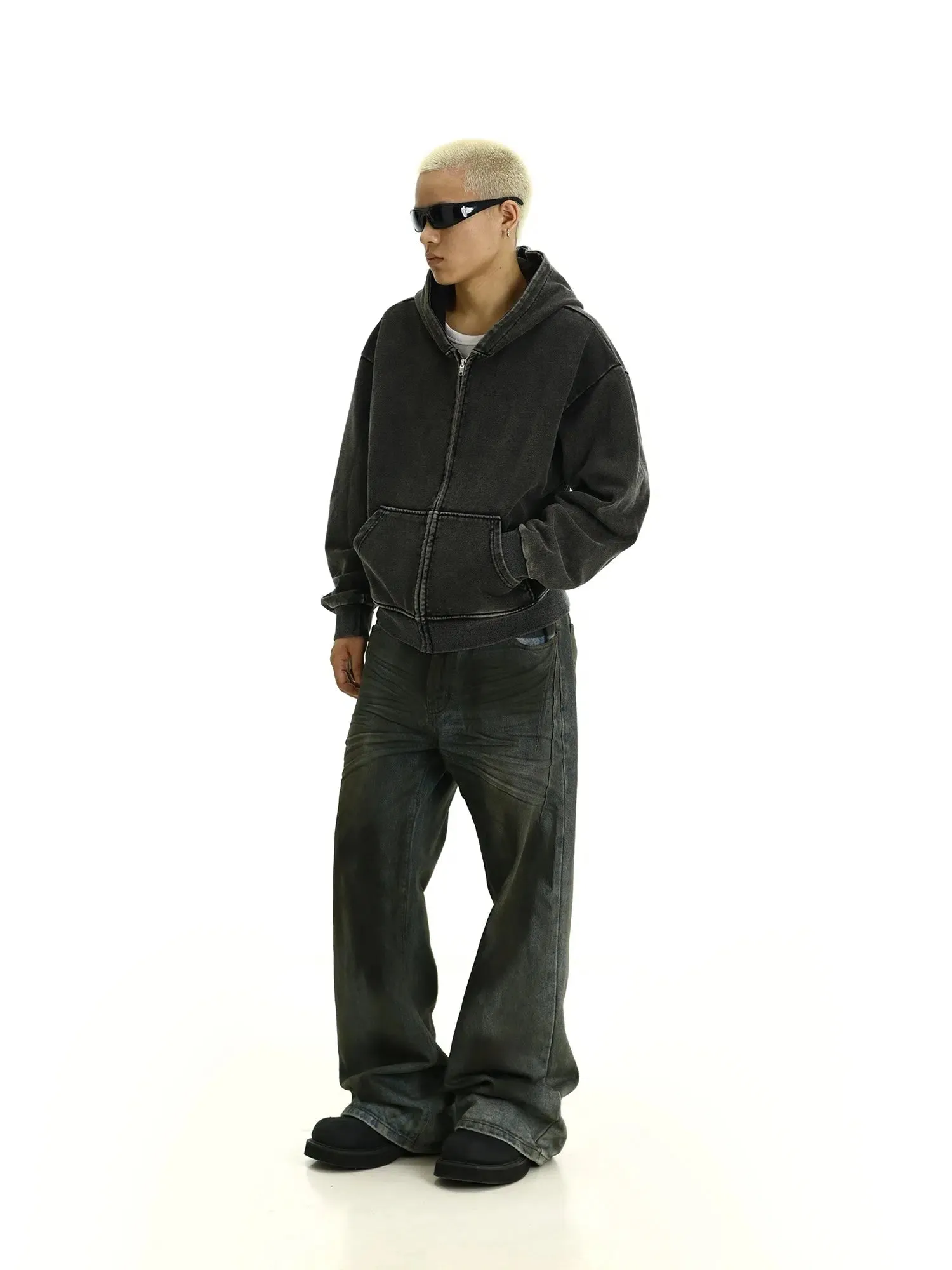 Front Pockets Zip-up Hoodie