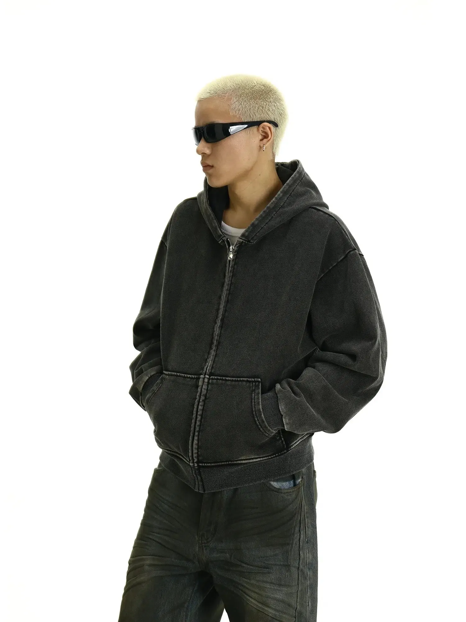 Front Pockets Zip-up Hoodie