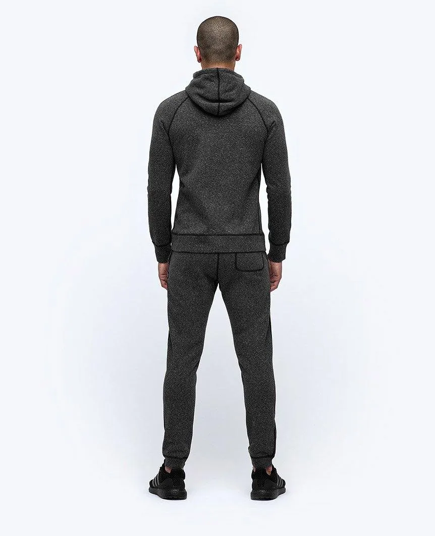 Full Zip Hoodie Midweight Terry Heather Black